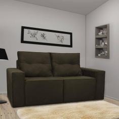 Imagem de Sofá 2 Lugares Onix 1,80m Para Sala Confortavel Sued Herrero Cor:marrom Escuro