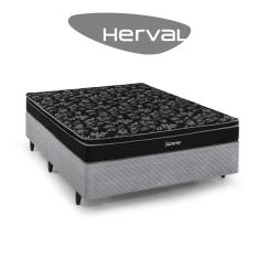 Imagem de Cama Box Casal Herval Saturno, 20x138x188 cm, Molas Bonnel