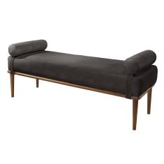 Imagem de Recamier Banco Berlim Luxo Madeira Maciça Castellar Móbile Corino Preto Corino Preto