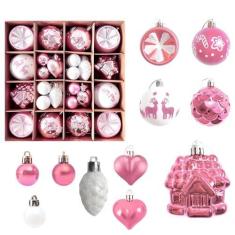 Imagem de Enfeites de árvore de Natal, conjunto de decoração de bola de Natal para decoração de outono e Halloween, vermelho, verde e dourado, conjunto de enfeites de árvore pendurada à prova de estilhaçamento