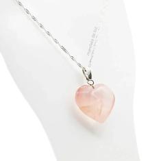 Imagem de Colar de Coração de Quartzo  Natural Folheado a Prata