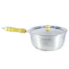 Imagem de Caçarola Panela De Alumínio Polido Cabo De Madeira 14Cm