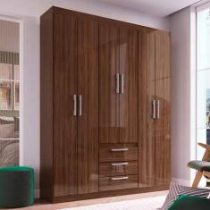 Imagem de Guarda-Roupa Casal 6 Portas 3 Gavetas Cacau Rp3631 - Decibal
