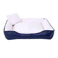 Imagem de Cama Para Pet Cães e Gatos Sherpa Porte Grande Azul Marinho