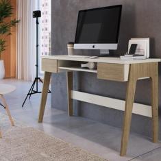 Imagem de Escrivaninha para Escritório 124cm Primazzia Carvalho Mel/Off White