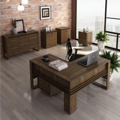 Imagem de Conjunto Home Office 6 Peças Nogal Nogal