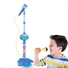 Imagem de Microfone Brinquedo Infantil Pedestal Luzes Conecta Celular - Dm Toys