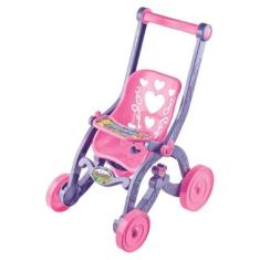Imagem de Carrinho De Boneca Florzinha Rosa Com Lilás Cdb050 - Brinquemix - Brin