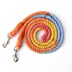 Imagem de Tesitehi Coleira multifuncional de corda para cães de 2,5 m com gancho giratório duplo ajustável, mãos livres, para cães pequenos, médios e grandes, correndo, caminhadas, acampamento, caminhada