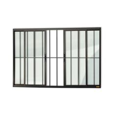 Imagem de Janela Confort 4 Folhas Com Grade Vidro Liso 120cm X 150cm Br