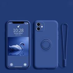 Imagem de Suporte magnético de anel de dedo de silicone líquido para iPhone 14 13 12 11 Pro Mini XR X XS Max 7 8 Plus Se 2020 Capa de telefone, azul, para iPhone 14 Plus
