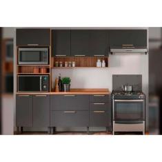 Imagem de Cozinha Modulada Completa Thela Avelã 4 Peças (2Aéreos+1Balcão+1Panele