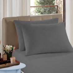 Imagem de Jogo de Cama Solteiro 2 peças Quartzo Liso em Malha 100% Algodão Premium Penteado