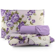 Imagem de Jogo de Lençol 4 peças Percal 180 fios Estampado (Lilás)