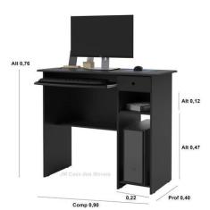 Imagem de Escrivaninha Table Pc Notebook Gomes Cor Preto - Jm Casa Dos Móveis -