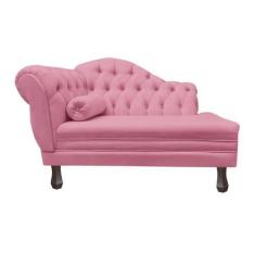 Imagem de Recamier Sofá Direito Larissa 120cm Sala Suede Rosa Barbie - Incasa De