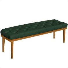 Imagem de Recamier Calçadeira Apolo Veludo Verde Solteiro 1,00M Base Madeira Pés
