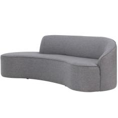 Imagem de Sofá Curvo 02 Lugares 150cm Braço Esquerdo Eron Linho Cinza Mesclado -