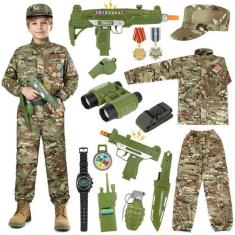 Imagem de Fantasia GIFTINBOX Army para crianças Soldier, 15 unidades de 3 a 13 a