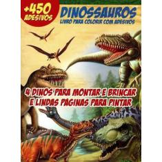 Imagem de Livro - Dinossauros - Livro para Colorir com Adesivos