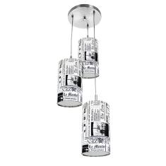 Imagem de Pendente Cilindrica Triplo De Cupula 14X25cm Jornal