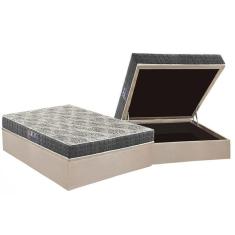 Imagem de Cama Box Baú Casal: Colchão Espuma Anjos D23 Ezequiel + Base Crc Suede Clean(138X188)