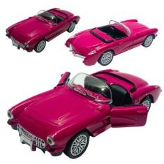 Imagem de Power Toys TECH - Miniatura Shelby Cobra : Carrinho de Ferro com Portas que Abrem e Pneus de Borracha 1:32 (Rosa)