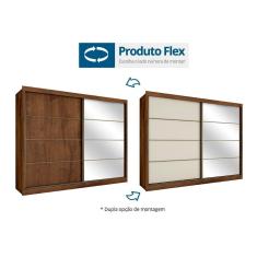 Imagem de Guarda Roupa Casal 2 Portas De Correr E 6 Gavetas C 1 Espelho Sevilha Brauna Off White Europa