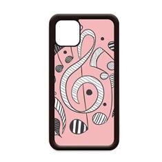 Imagem de Capa com listras horizontais nota musical rosa para iPhone 12 Pro Max para Apple Mini Mobile Case Shell