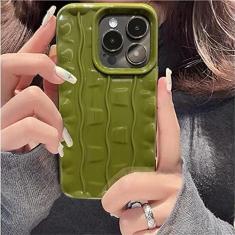 Imagem de Capa de telefone de silicone macio com textura de ondulação de água colorida 3D para iPhone 14 11 12 13 Pro Max XS X XR 6 7 8 Plus SE Capa quadrada, verde, para 6Plus, 6sPlus