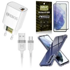 Imagem de Capinha samsung s21 fe + carregador turbo h183 + pelicula 3d