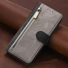 Imagem de Capa carteira de couro com zíper para Samsung S22 Ultra S21 FE S20 Plus A53 A73 A21S S10 A52 A72 A33 A53 A51 A32 A12, cinza, para Galaxy S22Ultra