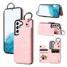 Imagem de Dibosom Capa carteira para Samsung Galaxy S22 5G com vários compartimentos para cartão de identificação de crédito, bolsa flip com fivela anel, acessórios de suporte de couro PU, capa de telefone