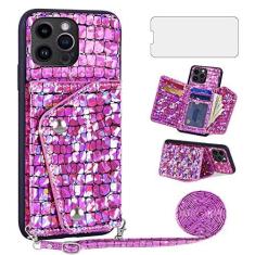 Imagem de Asuwish Capa de celular para iPhone 13 Pro Max 2021 6,7 polegadas capa carteira com protetor de tela e suporte para cartão de crédito brilhante celular iPhone13promax 5G i Phone13Max Plus iPhone13