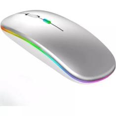 Imagem de Mouse Sem Fio Recarregável Com Led Rgb 2,4 ghz Wireless Computador Not