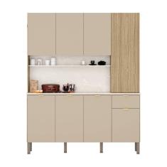 Imagem de Armario De Cozinha Compacta 8 Portas 1 Gaveta Slow Freijó vanilla Riscatto Freijó