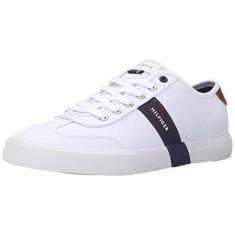 Imagem de Tommy Hilfiger Tênis masculino Pandora, Branco/Azul-marinho/Mocha 137, 39