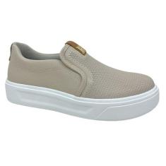 Imagem de Tenis Feminino Casual Pegada Couro Slip On Flatform 211210