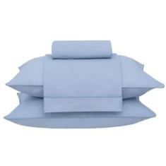 Imagem de Jogo Cama Lençol Casal 180 Fios Buddemeyer Percalle Azul