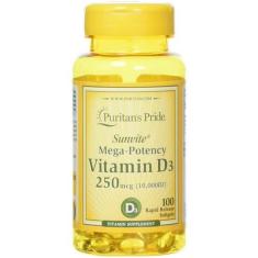 Vitamina D-3 10,000iu 250mcg 100 Softgels Puritans Pride