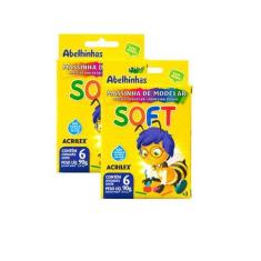 Imagem de Kit 2 Massinha De Modelar Acrilex Soft Abelinhas 6 Cores 90G