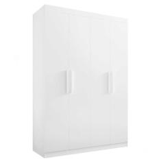 Imagem de Guarda Roupa Solteiro 4 Portas 3 Gravetas Colibri 100% Mdf branco