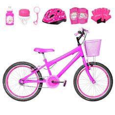 Imagem de Bicicleta Infantil Feminina Aro 20 Aero + Kit Proteção Pink