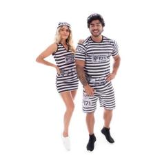 Imagem de Fantasia Casal De Presidiário Camiseta Adulto Carnaval - Fantasia Bras