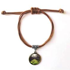 Imagem de DIYthinker Pulseira de couro com corda de couro e cenário da natureza da ciência florestal marrom joia presente