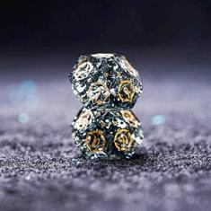 Imagem de DND Dice Set, Dungeons and Dragon dice, Natural Crystal dice Set for Tabletop RPG, Luxury Gemstone dice Set， Hand Crafted, Polished and Colored RPG DICE