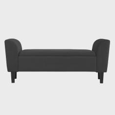 Imagem de Recamier Bau Malibu 1,60m Suede Preto - Inova Decor