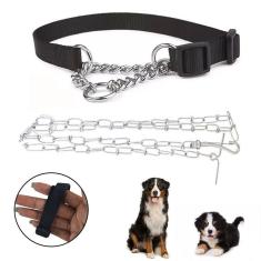 Imagem de Coleira Guia Kit Corrente Aço Semi Enforcador Aço Cachorro