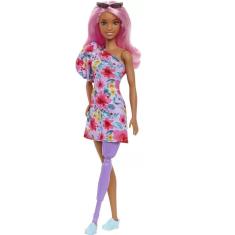 Imagem de Boneca Barbie Fashionistas 189 Prótese Na Perna Cabelo Rosa