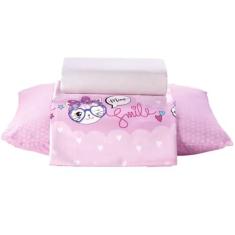 Imagem de Jogo de Cama Solteiro 100% Algodão 3 Peças Priori Dohler - Meow